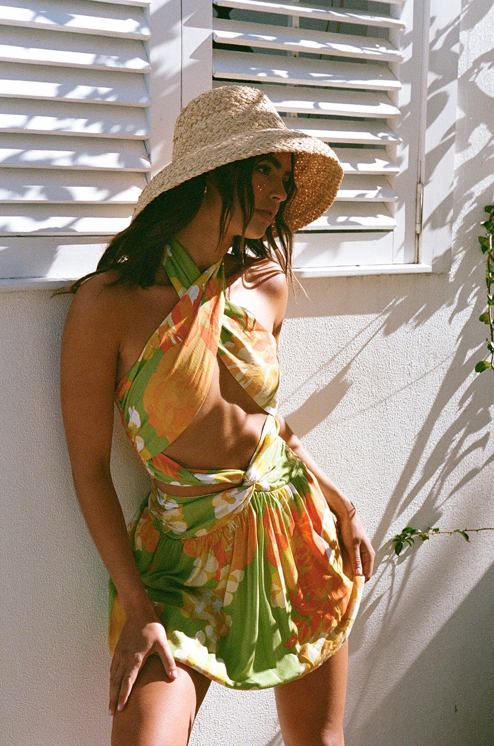 Amina Halter Dress - Floral Sunset - Image 2