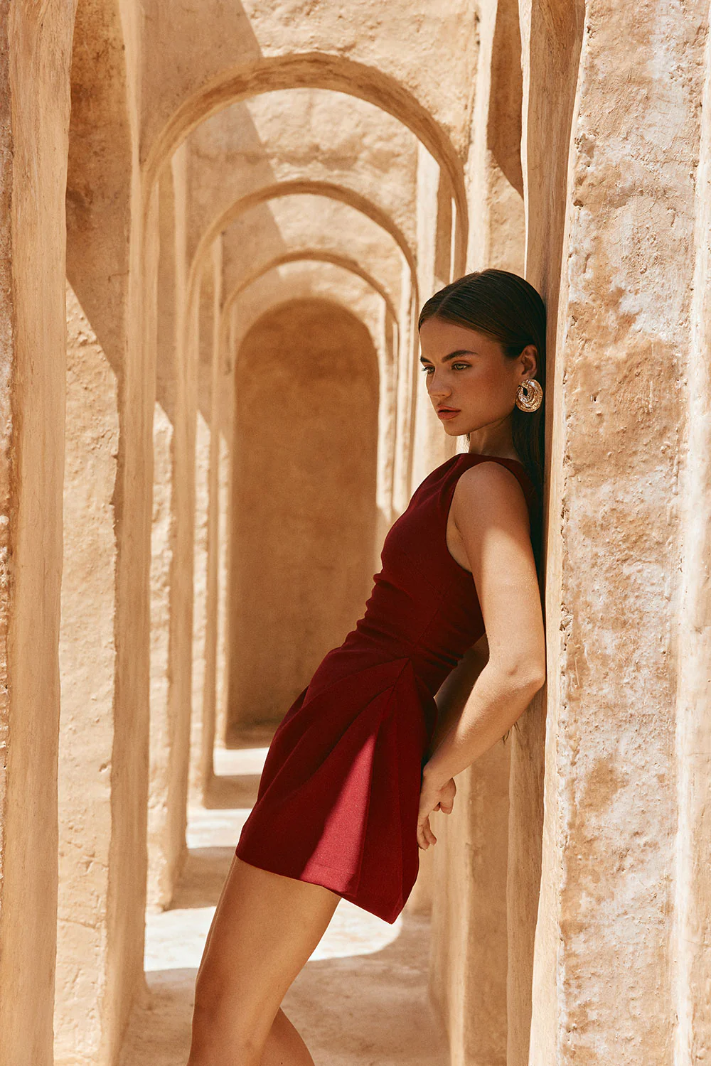 Camellia Dress - Burgundy - Image 3