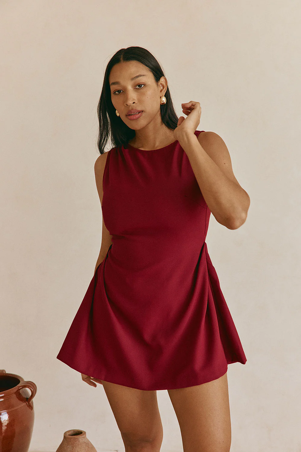 Camellia Dress - Burgundy - Image 5