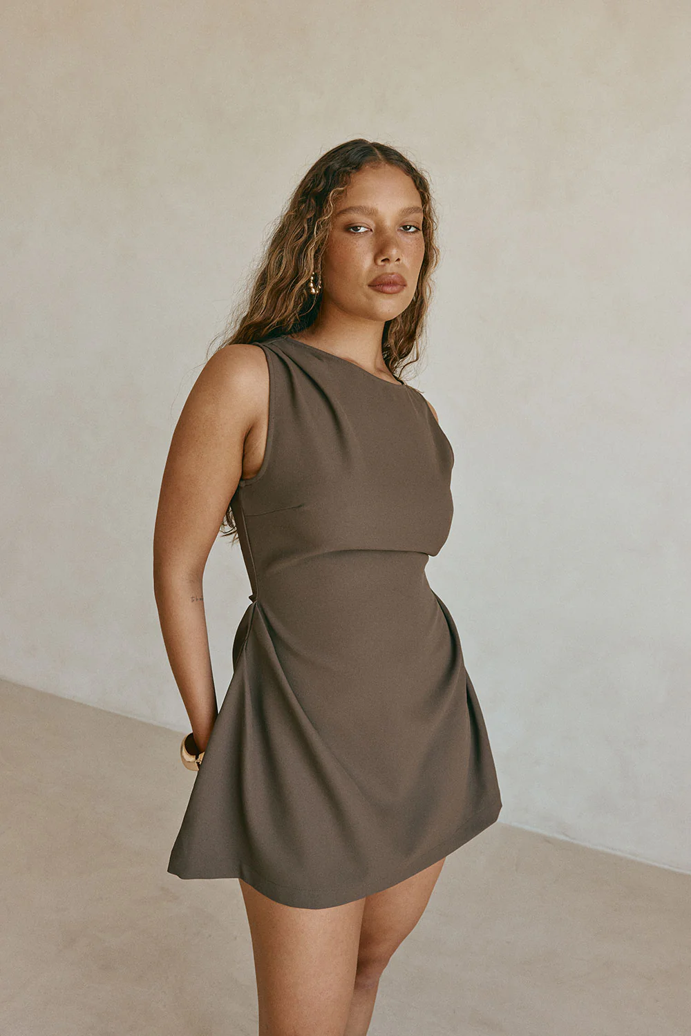 Camellia Dress - Chocolate - Image 4