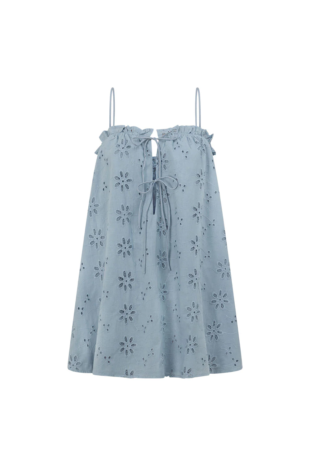 Evelia Dress - Blue Broderie - Image 8