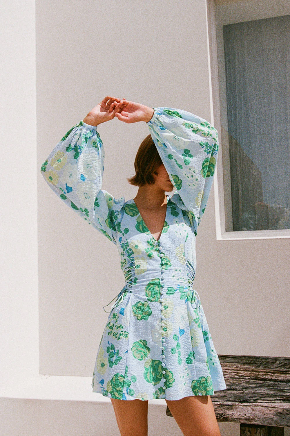 Harri Button Dress - Corsage Blue - Image 3