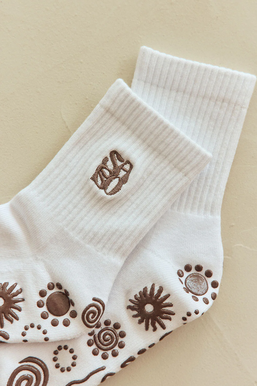Imprint Grip Socks - Chocolate - Image 3