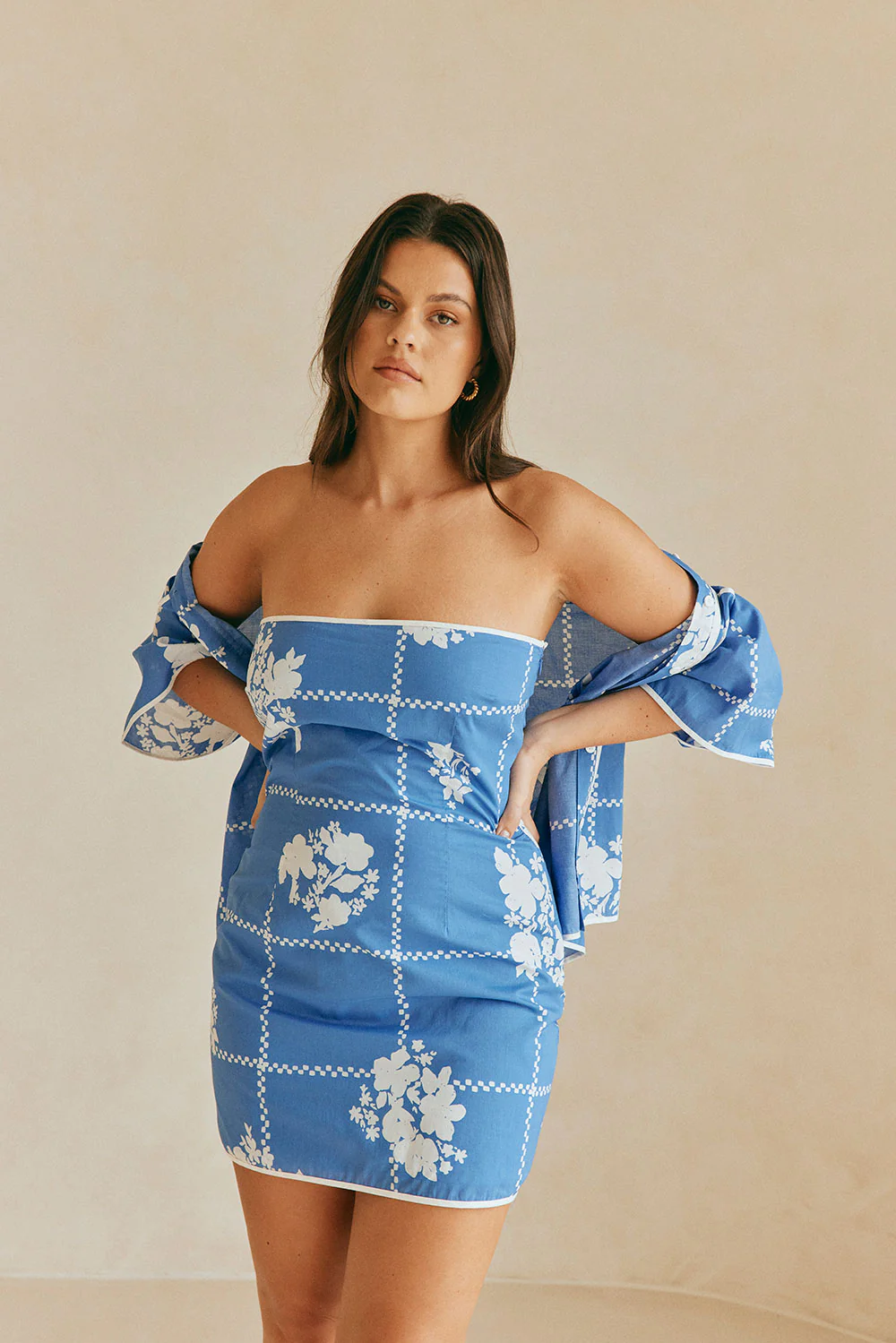 SAMPLE-Amira Dress - Check Flowers - Image 6