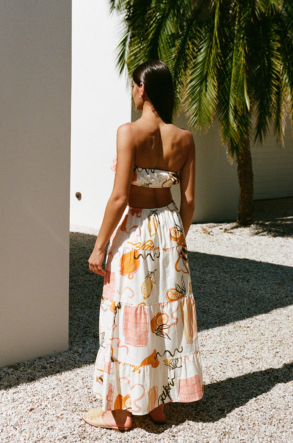 SAMPLE-Aviva Midi Skirt - Amalfi Aperol - Image 2