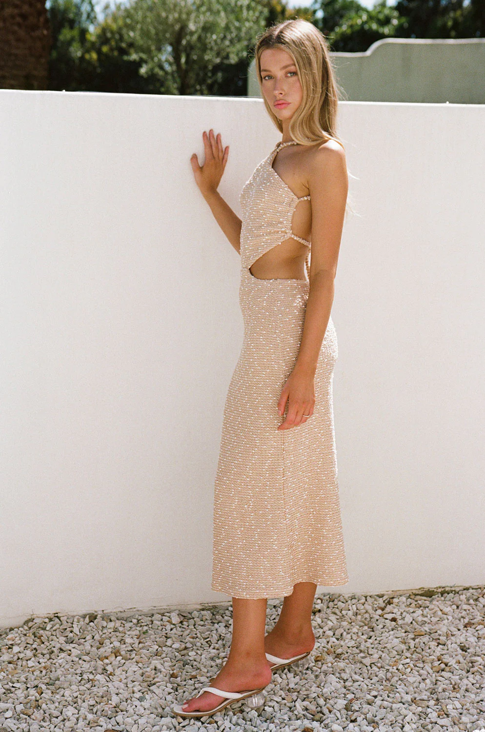 SAMPLE-Backless Amada Dress - Tan - Image 3