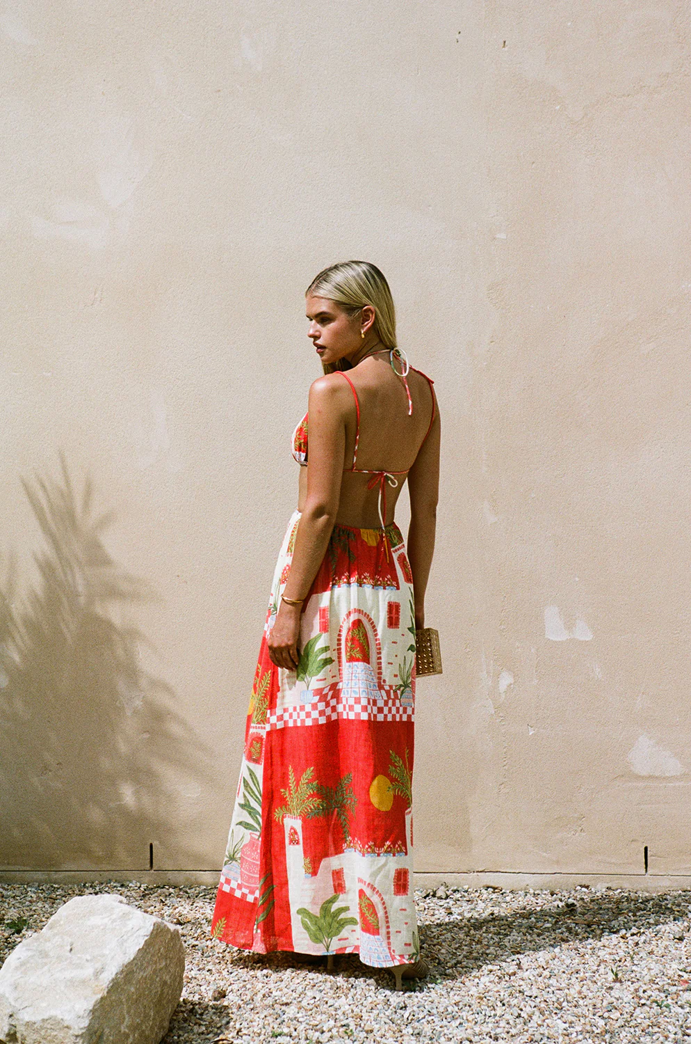 SAMPLE-Backless Fiora Dress - Vista Red - Image 3