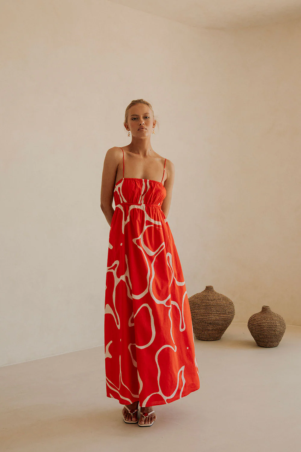 SAMPLE-Catie Dress - Evoke Red