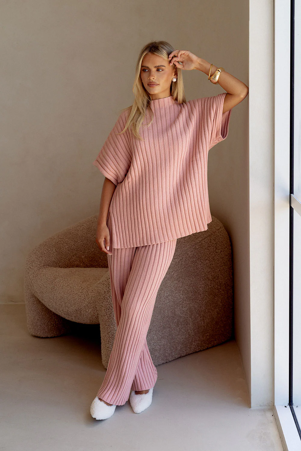SAMPLE-Celine Pants - Blush - Image 2