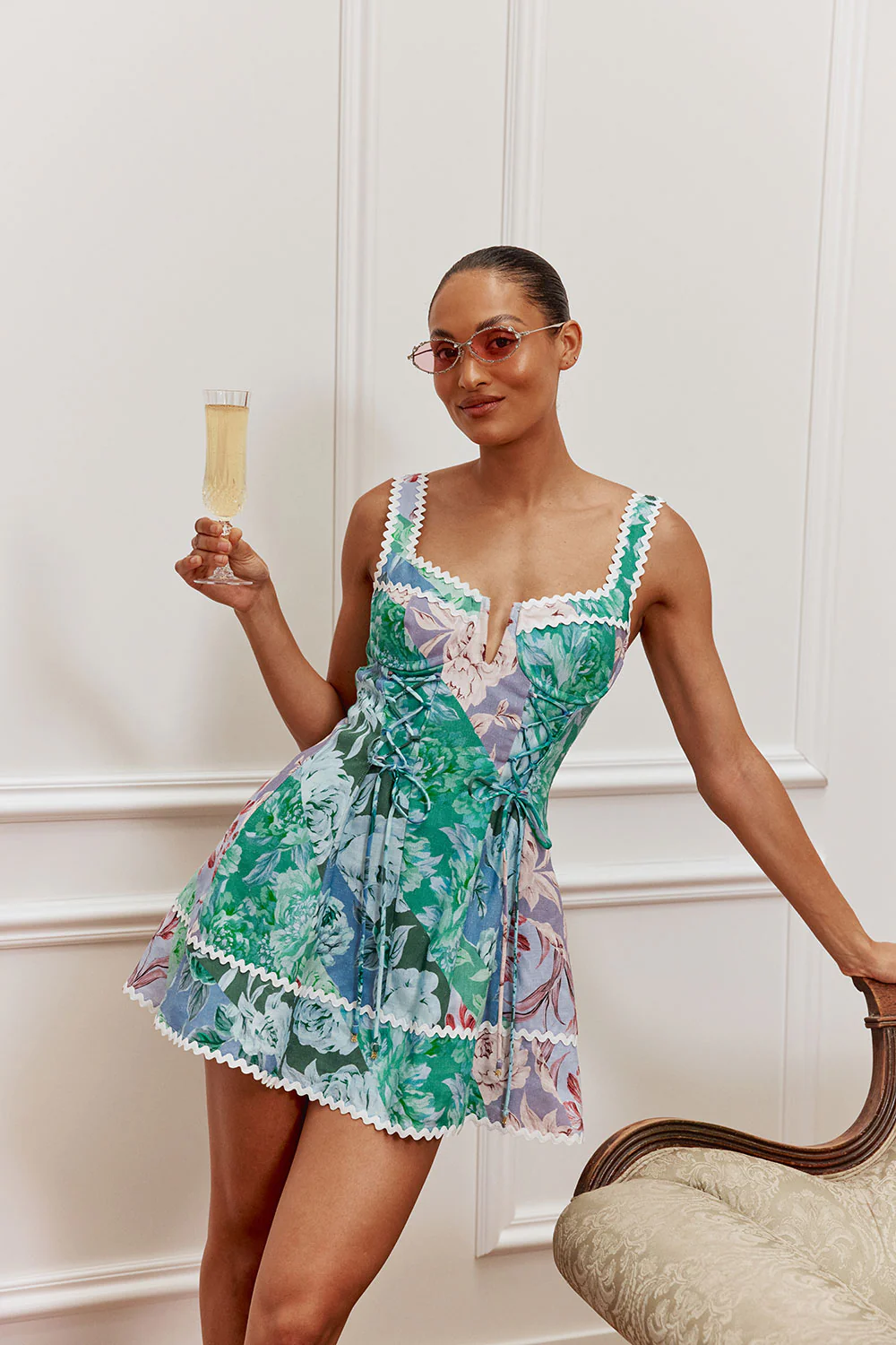 SAMPLE-Chloe Lace Up Dress - Jardin Raye