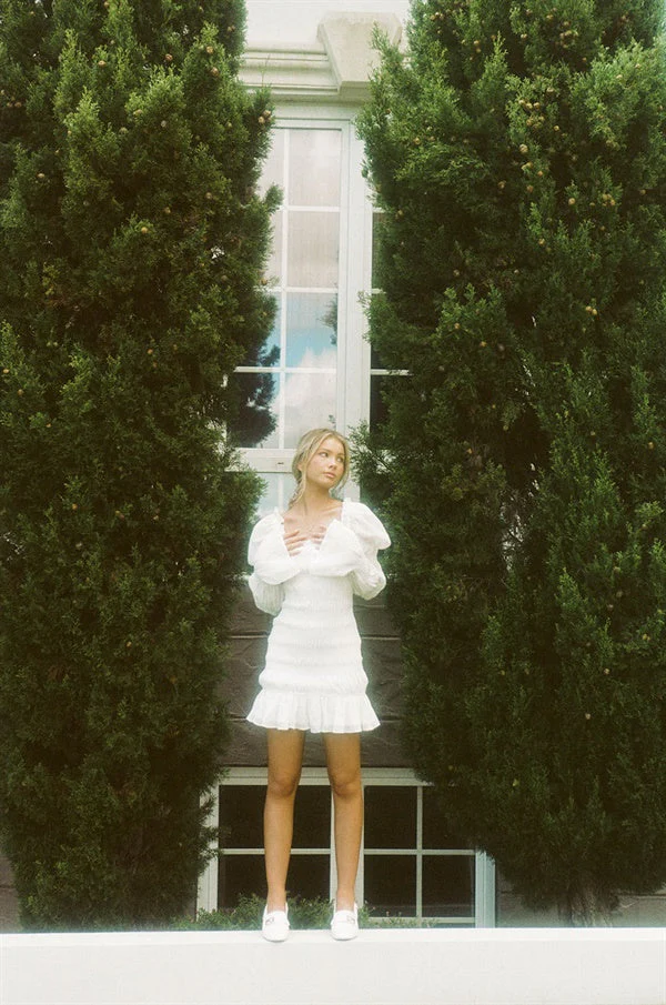SAMPLE-Coconut Shirred Dress - Image 4