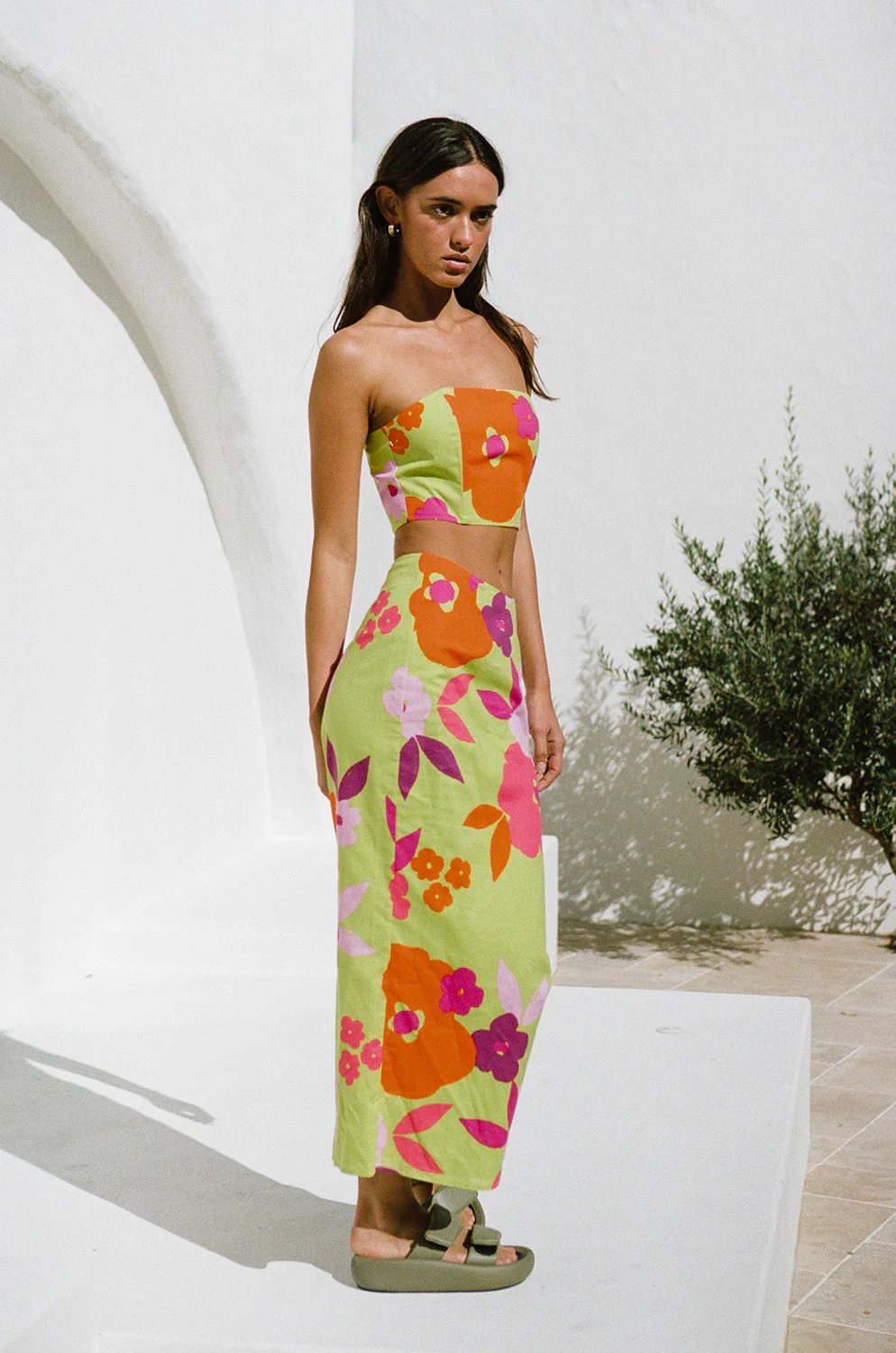 SAMPLE-Drea Top - Lime Floral - Image 3