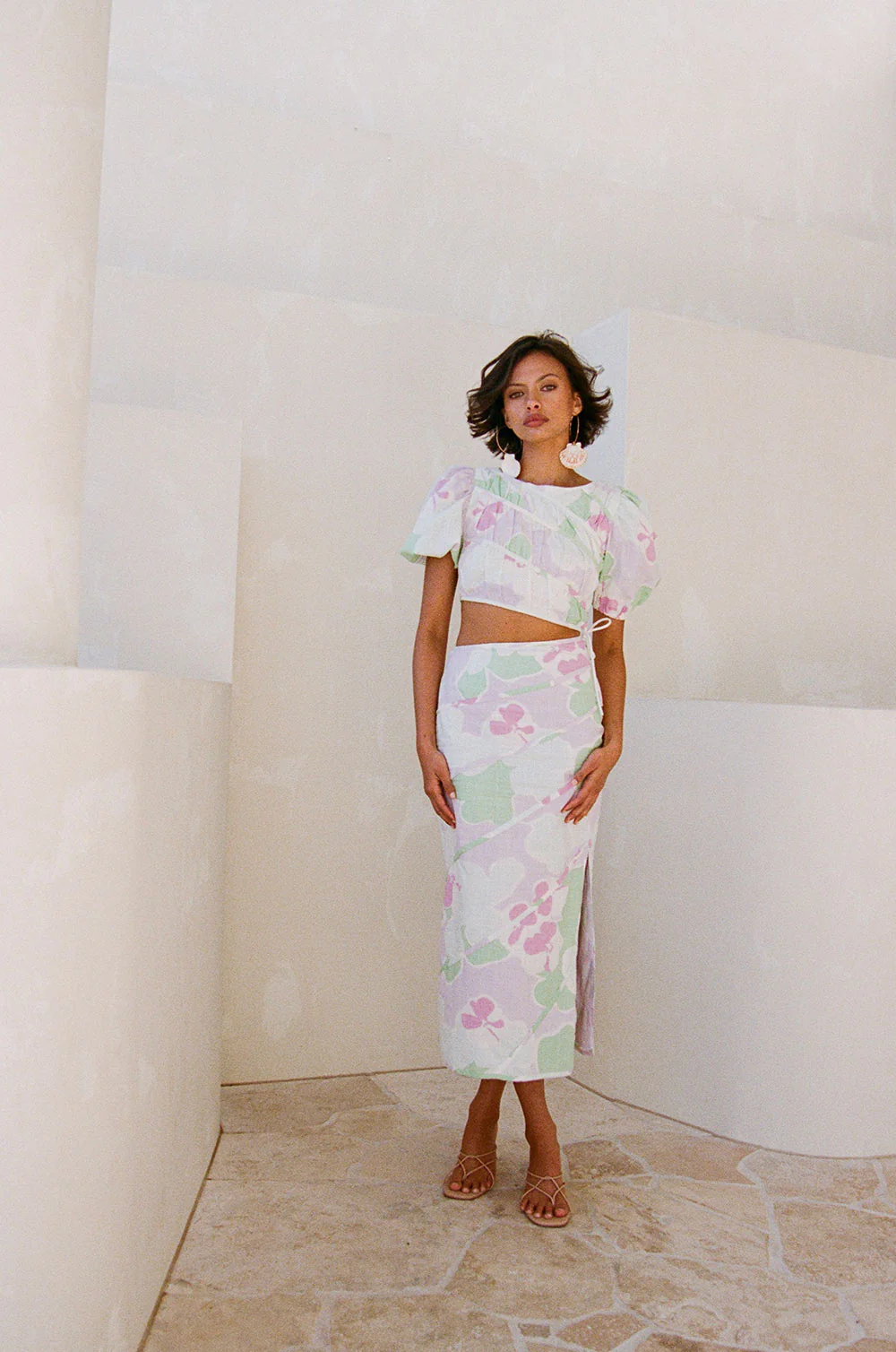 SAMPLE-Elika Midi Skirt - Misty Floral - Image 3