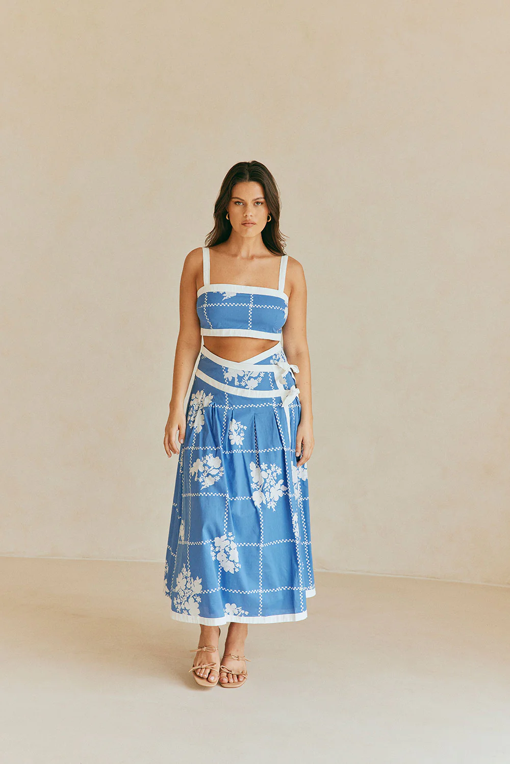 SAMPLE-Estelle Top - Check Flowers - Image 8
