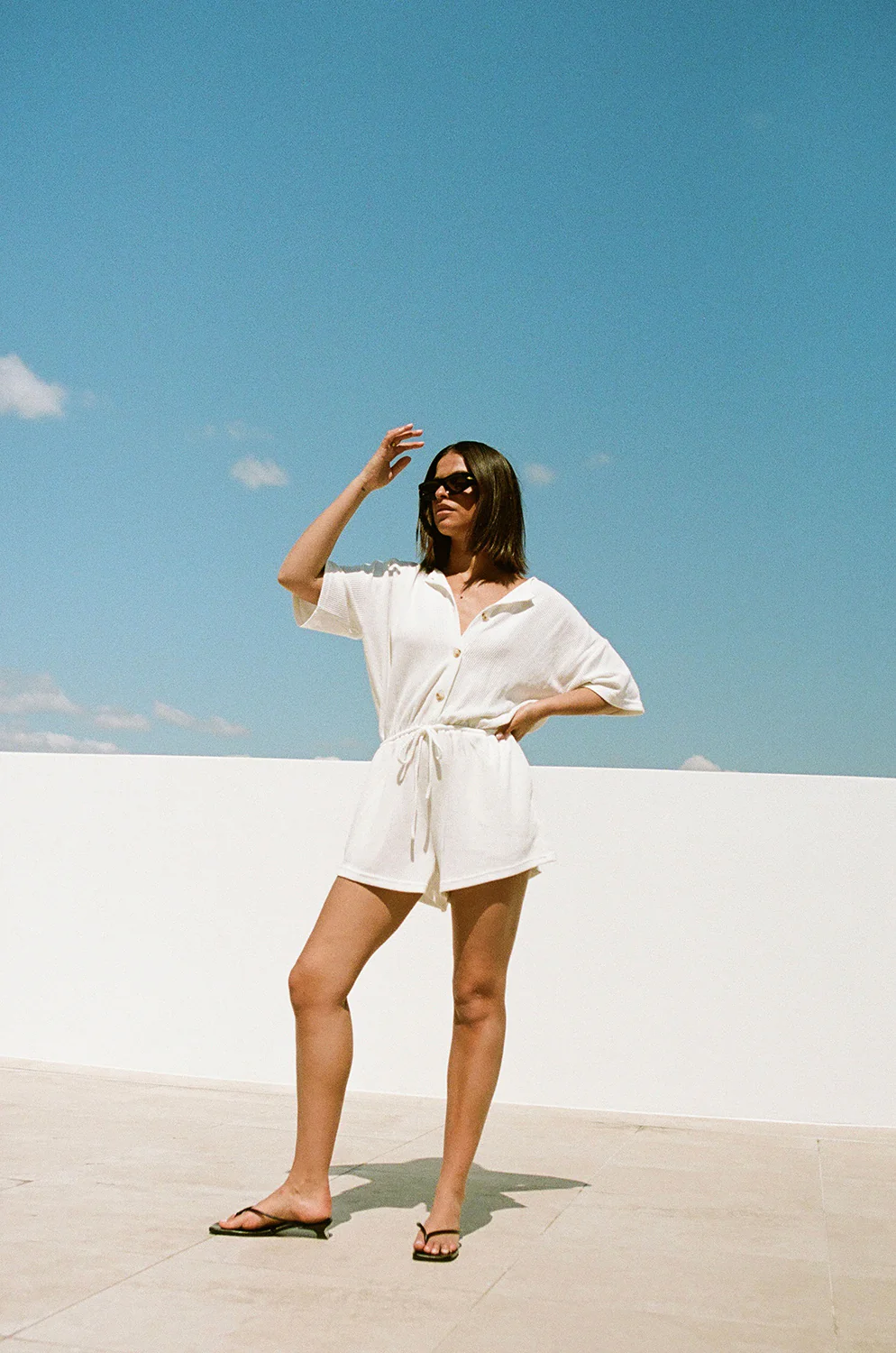 SAMPLE-Juniper Playsuit - White - Image 4