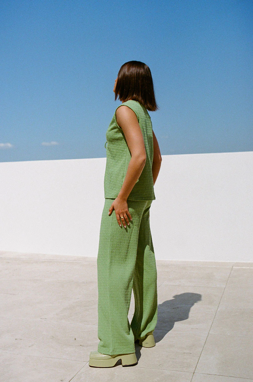 SAMPLE-Marina Split Top - Green - Image 4