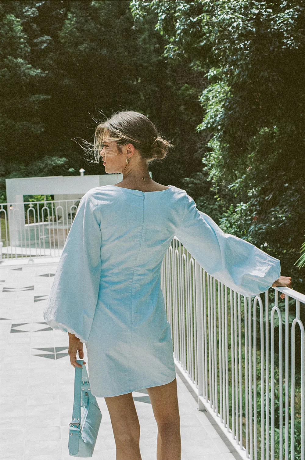 SAMPLE-Minna Button Dress - Blue - Image 5
