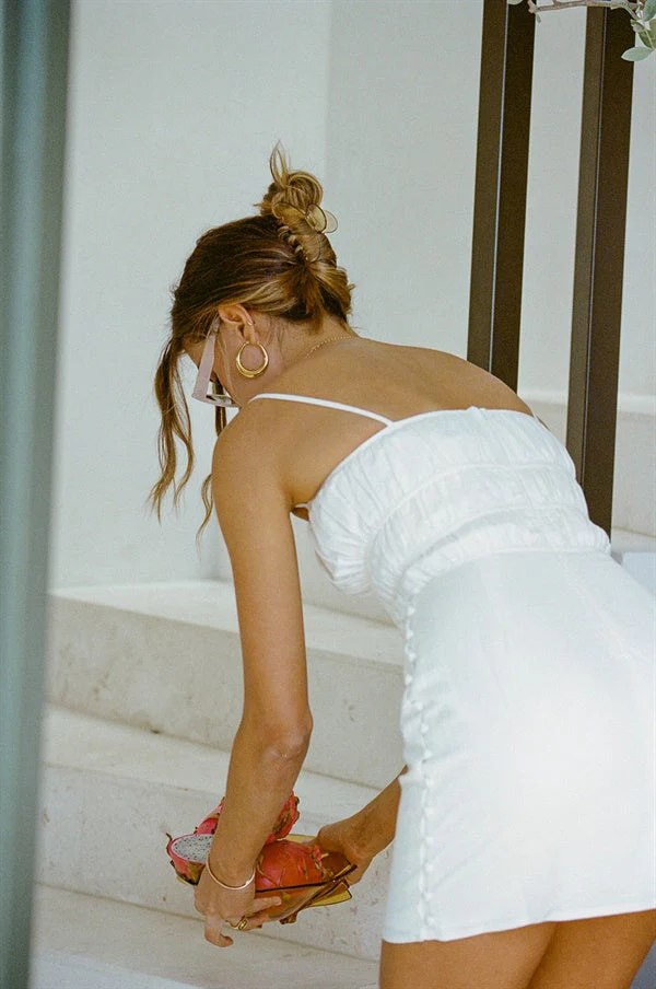 SAMPLE-Pana Dress - White - Image 7