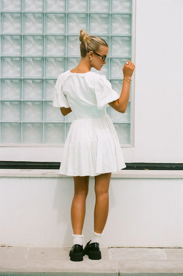 SAMPLE-Santana Dress - White - Image 6