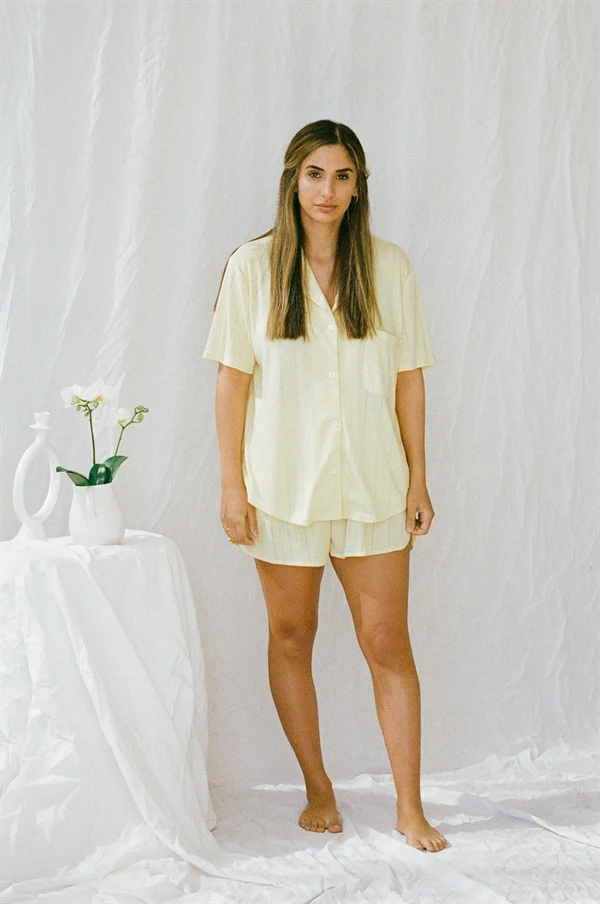 SAMPLE-Siesta PJ Shorts - Lemon - Image 4