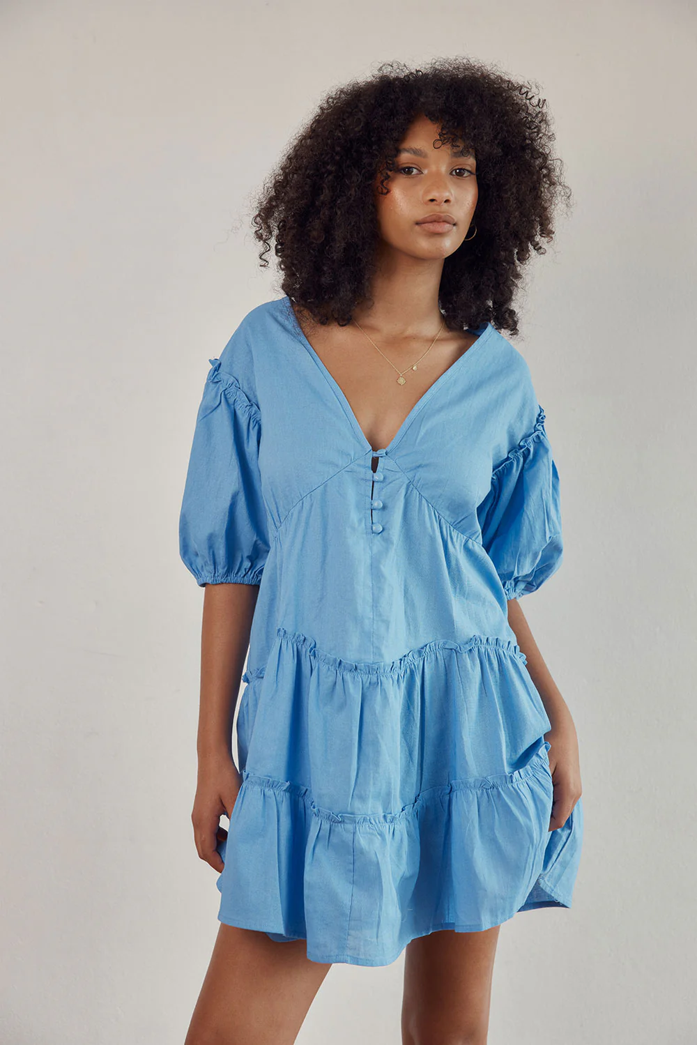 SAMPLE-Tarelle Dress - Sky Blue - Image 9