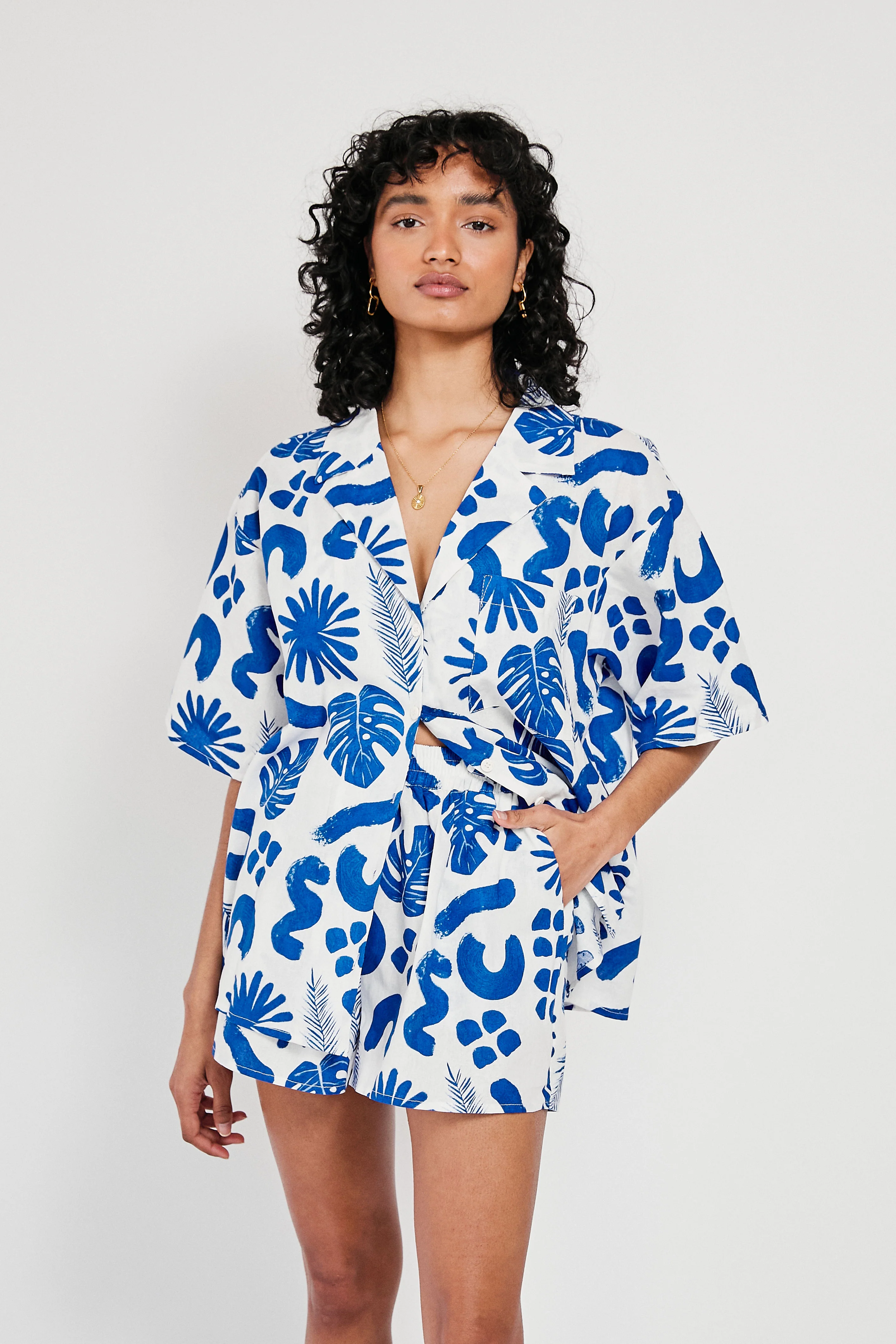 SAMPLE-Thessy Top - Blue Leaf - Image 8
