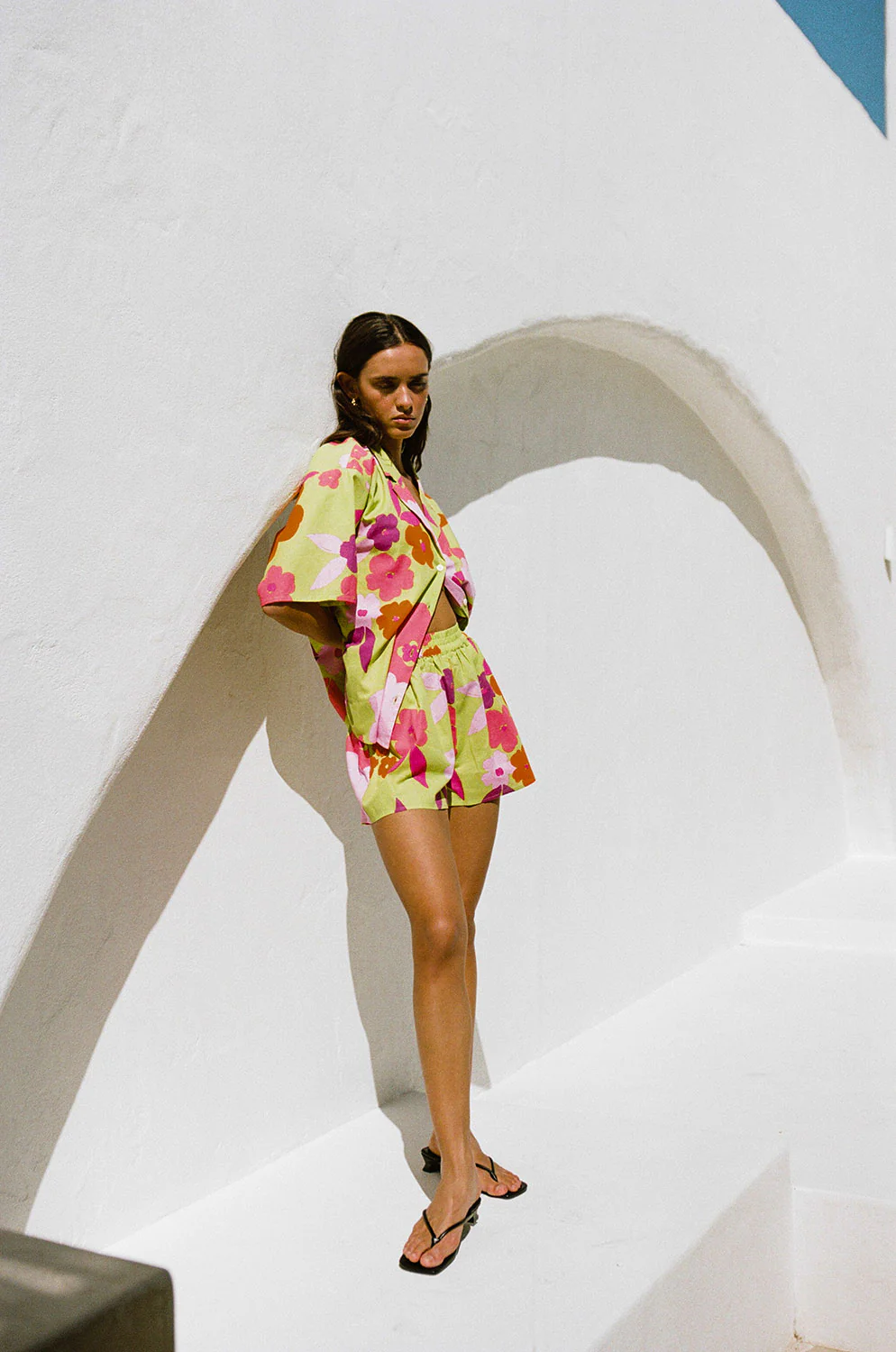 SAMPLE-Thessy Top - Lime Floral - Image 2