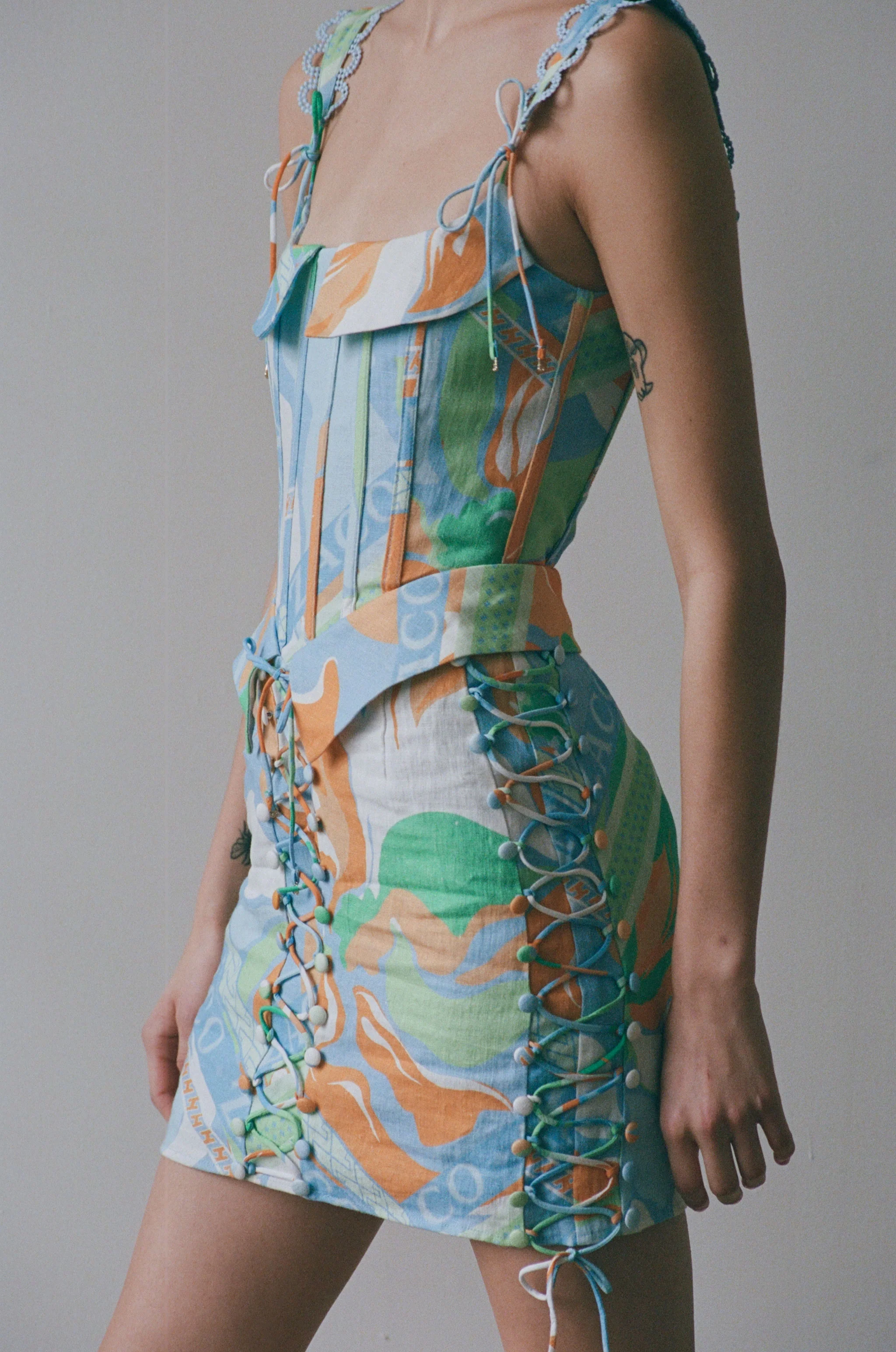 SAMPLE-Tyra Lace Up Dress - Calista Aliza - Image 4