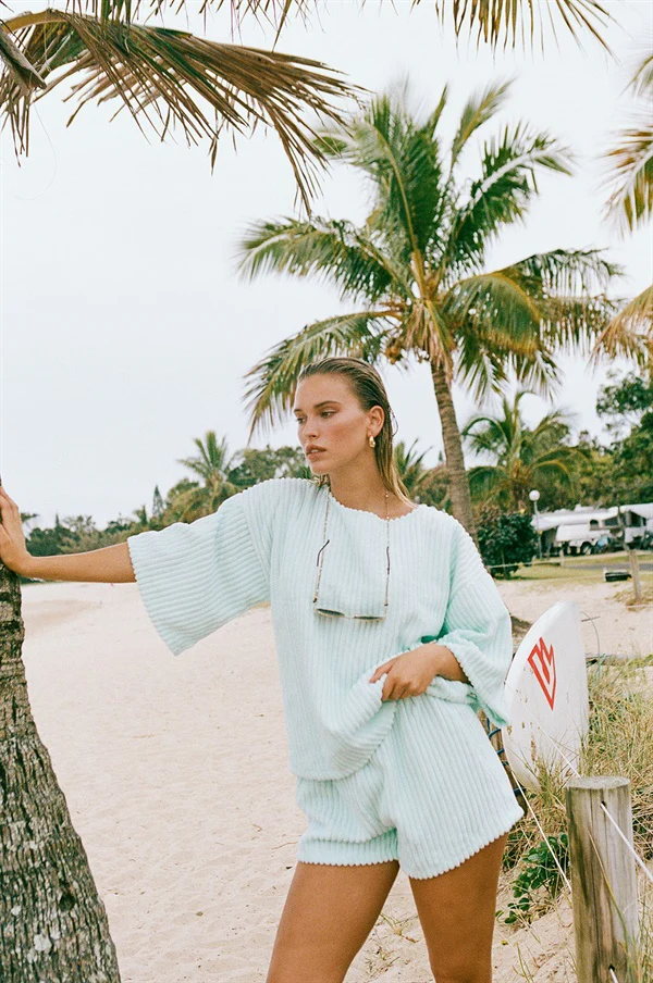 SAMPLE-Wanderer Shorts - Blue Minky - Image 7