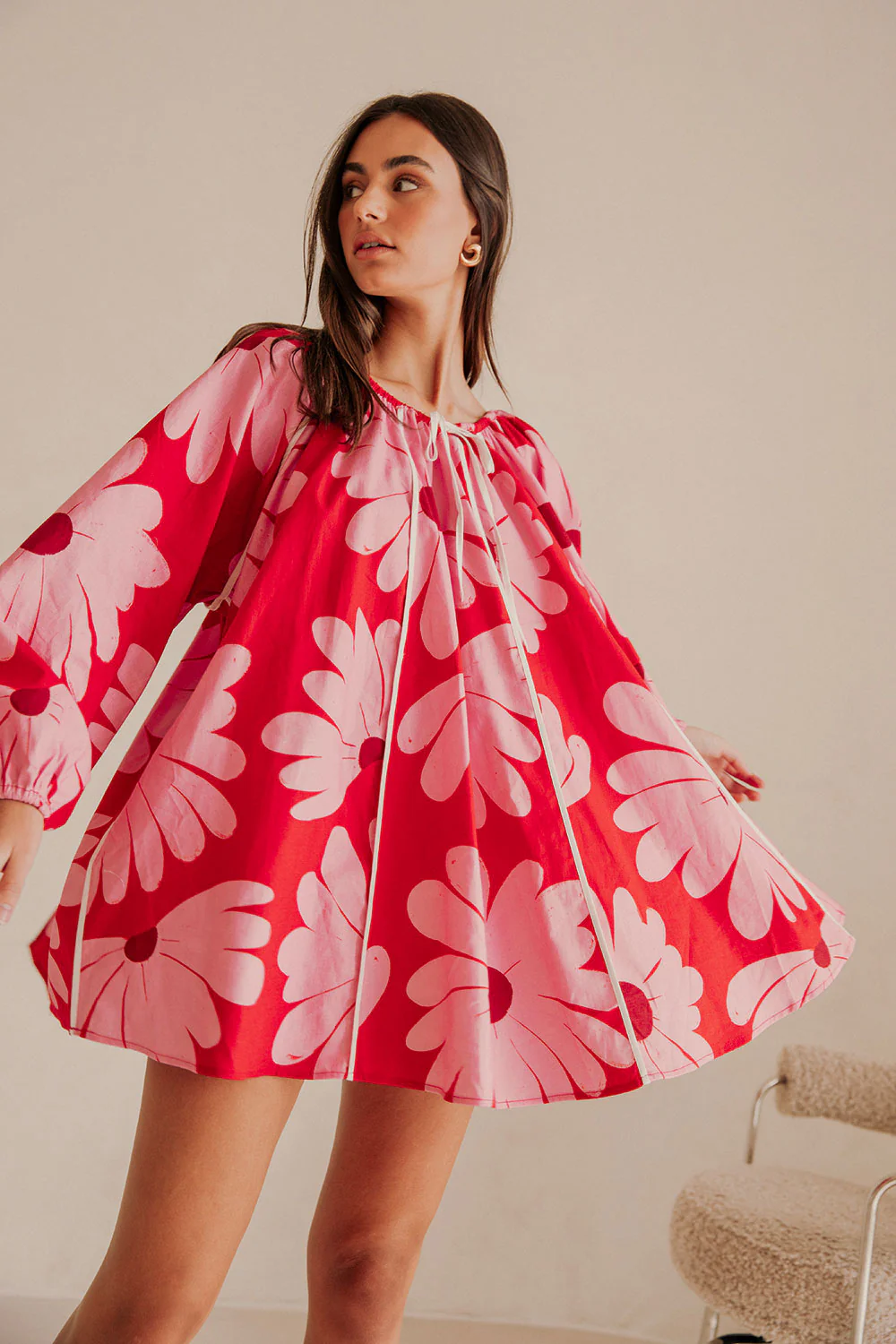 Veronica Dress - Daisy Red - Image 4